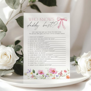 Vem känner pappa bäst Vildblomma baby shower spel
