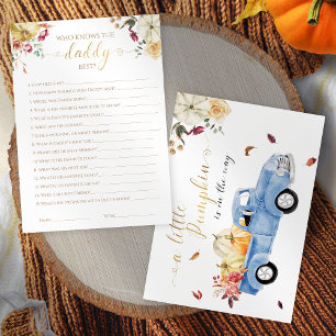 Vem känner pappa Best Fall Baby Shower-spelet? Inbjudningar