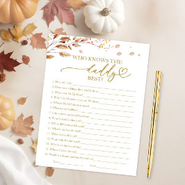 Vem känner pappa Best Fall Baby Shower-spelet? Inbjudningar