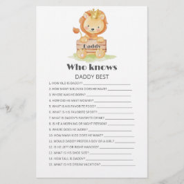 Vem känner pappa best Woodland Baby Shower Game