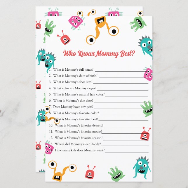 Vem känner till bästa monsterbabymatchen för Mamma (Fram/baksida)