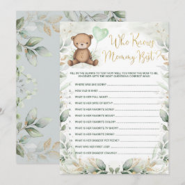 Vem känner till bästa Nalle för babyvisningsspel f Inbjudningar