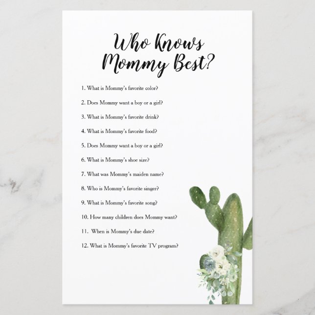 Vem känner till Blommigten Bästa spel Cactus för M (Framsida)