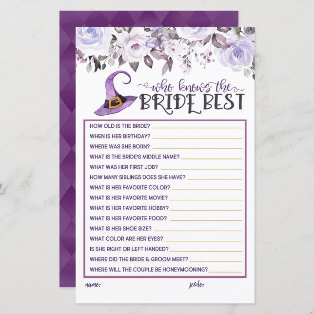 Vem känner till Bride Best - den här häxan har trä (Fram/baksida)