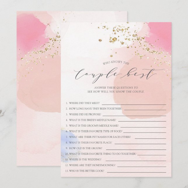 Vem känner till den bästa par-Möhippan-spelinvit? Inbjudningar (Fram/baksida)