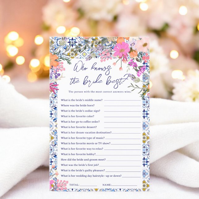 Vem känner till det bästa italienska möhippan? (Who know the bride best italian bridal shower game)