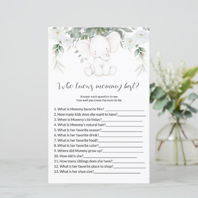 Vem känner till mamma best Baby Shower Games? (Stående Fram)