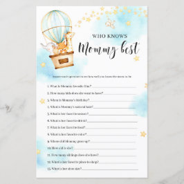 Vem känner till mamma Best Baby Shower-spel