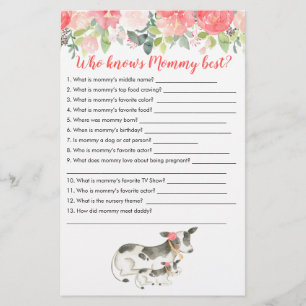 Vem känner till Mamma Best Cow Farm Baby Shower Ga
