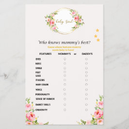 Vem känner till Mammans bästa babyvisningsspel Flygblad