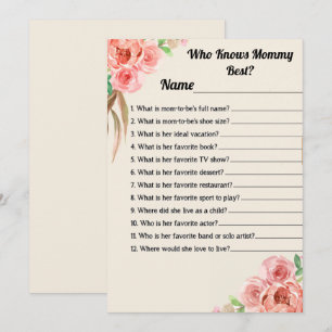 Vem känner till Mammans bästa Blommigt-babyvykort Inbjudningar