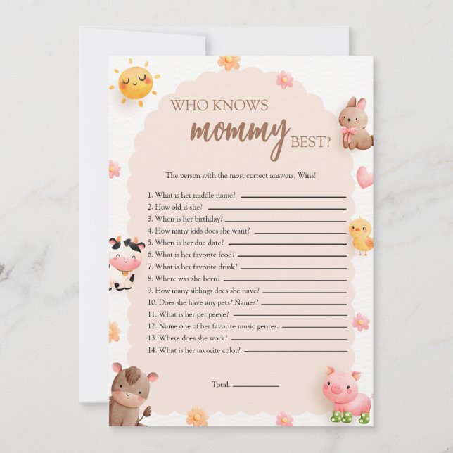 Vem känner till Mammans bästa spelkort Inbjudningar (Framsida)