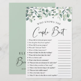 Vem känner till paret Best Greenery Shower-spelet