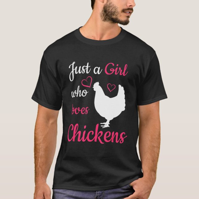Vem Kärlek Chickens Cute Animal T Shirt (Framsida)