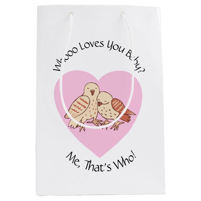 Vem Kärlek dig Baby? Uggla Baby Shower Valentine (Framsidan)