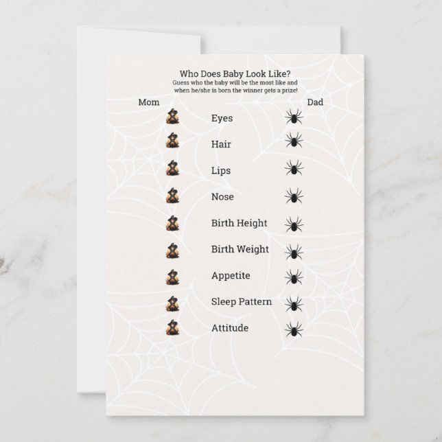 Vem kommer Baby att se ut som? Halloween Baby Show Inbjudningar (Framsida)