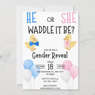 Vem kommer det att bli? Gender visa inbjudan