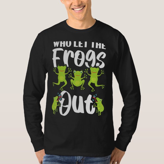 Vem lät grodorna lämna Amphibian Tadpole i Frogg T Shirt (Framsida)