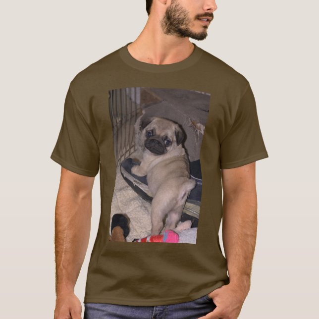 Vem mig? Mops T-shirt (Framsida)
