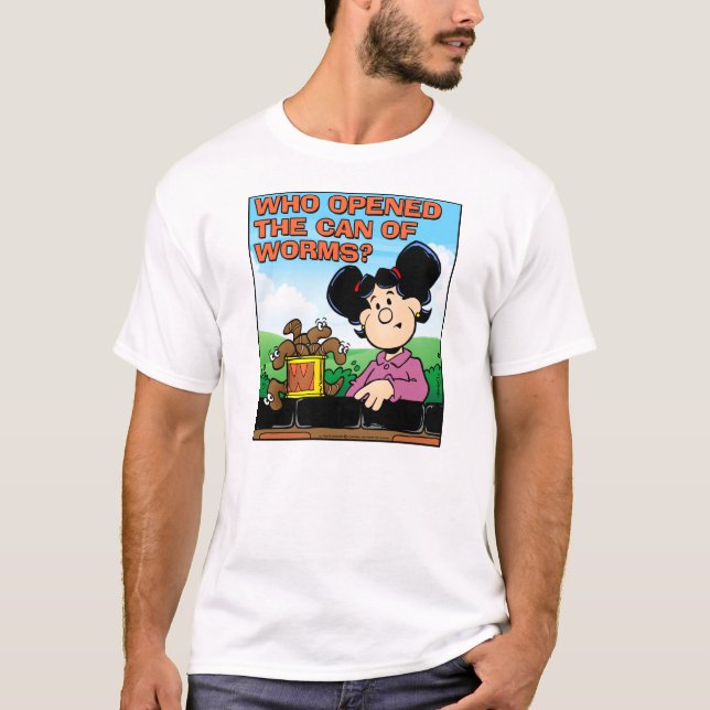 Vem öppnade canen av maskar tee shirt (Framsida)