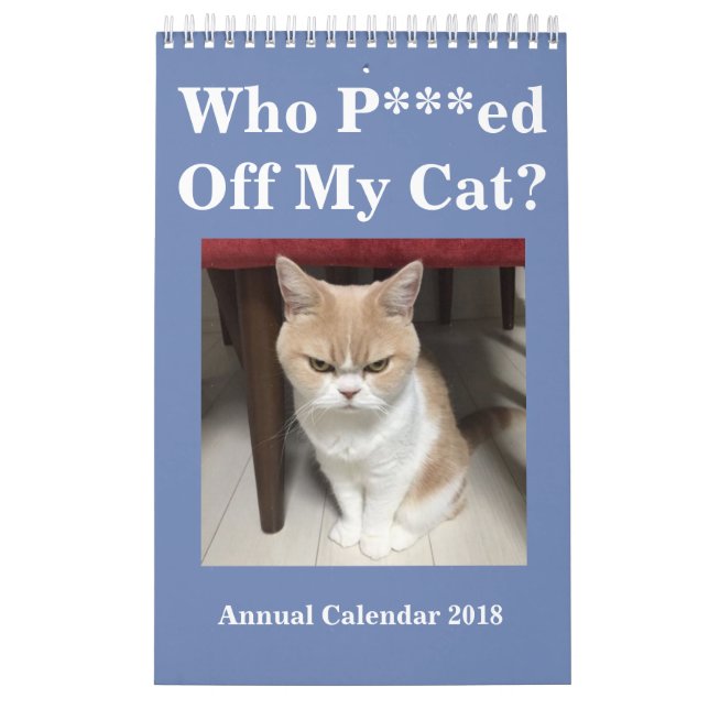 Vem p-*** ed av min katt? Årlig kalender 2018 (Omslag)