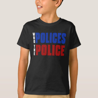 Vem policerar Red Blue Slogan? T Shirt