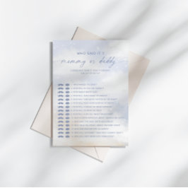 Vem sa att det var Cloud 9 Baby Shower Game Inbjudningar