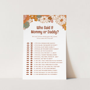 Vem sa att det var Groovy Baby Shower Game