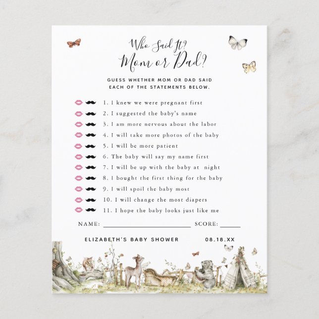 Vem sa det | Baby Shower-lek (Framsida)