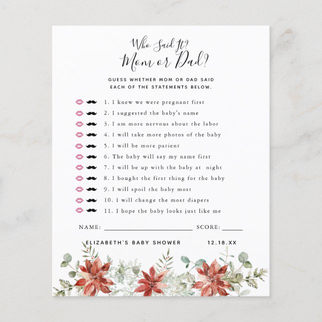 Vem sa det | Baby Shower-lek (Framsida)