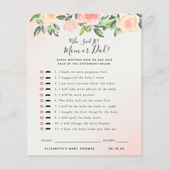 Vem sa det | Baby Shower-spel (Framsida)