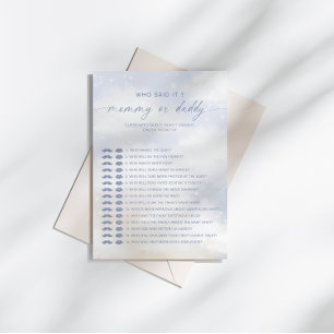 Vem Sa Det Cloud 9 Baby Shower-spel Inbjudningar