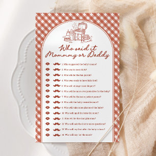 Vem sa det Mamma eller Pappa Baby Q Baby Shower-sp