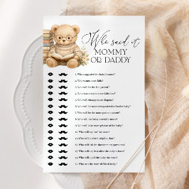 Vem sa det Mamma eller Pappa Björn Bebis Badrumsfe