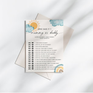 Vem sa det Mamma   Pappa Bebis Babyshowerlek Inbjudningar