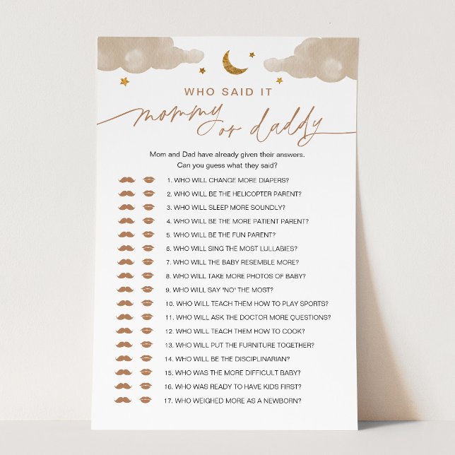 Vem sa det till Mamma eller Baby-spelet Twinkle St (Skapare uppladdad)