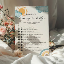 Vem sa det till Mamman | Pappa Baby Shower-spel