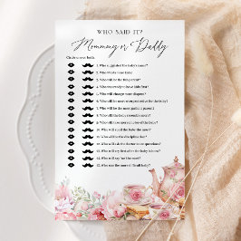 Vem sa Mamma eller pappa Tea Baby Shower Game