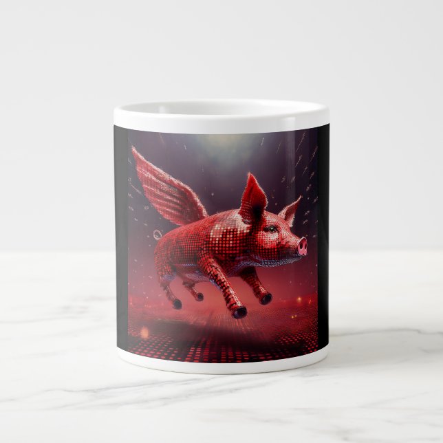 Vem säger att grisar inte kan flyga! jumbo mugg (Framsidan)