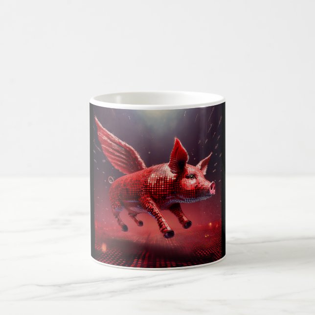 Vem säger att grisar inte kan flyga! kaffemugg (Center)