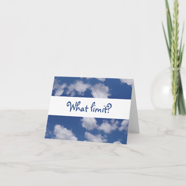 Vem säger "himmel är gränsen"? kort (Framsida)