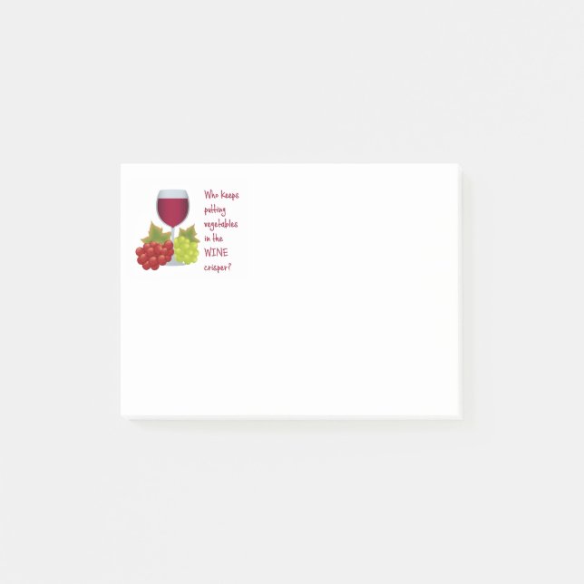 Vem satte grönsaker i vin-krisen? post-it block (Framsida)