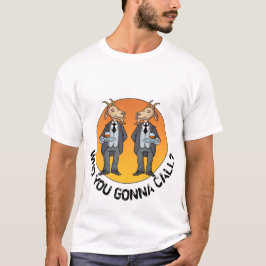 Vem ska du ringa? Goat Butlers! Funny tecknad T Shirt