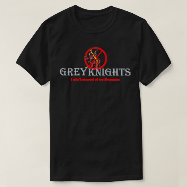 Vem ska du ringa Grått Knight? T Shirt (Design framsida)