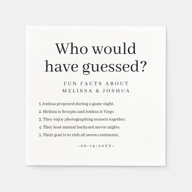 Vem skulle ha gissat Bröllop? Pappersservett (Framsidan)