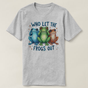 Vem släppte ut grodorna grafisk t-shirt med citat