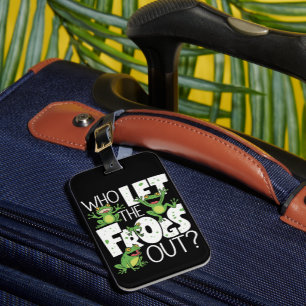 Vem släppte ut grodorna rolig grodälskare meme bagagebricka