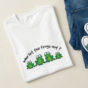 Vem släppte ut grodorna - skämtteckning - rolig gr t shirt