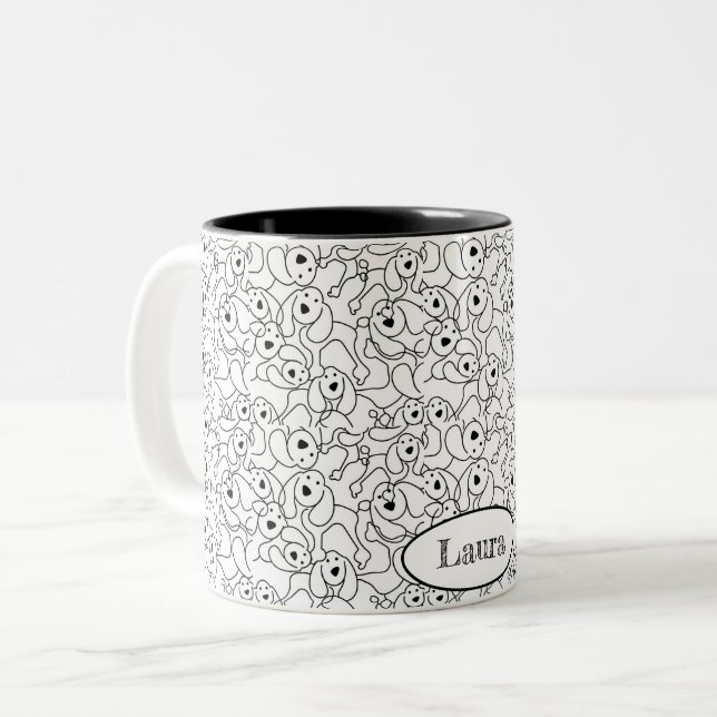 Vem släppte ut hundar? Två-Tonad mugg (Framsida vänster)