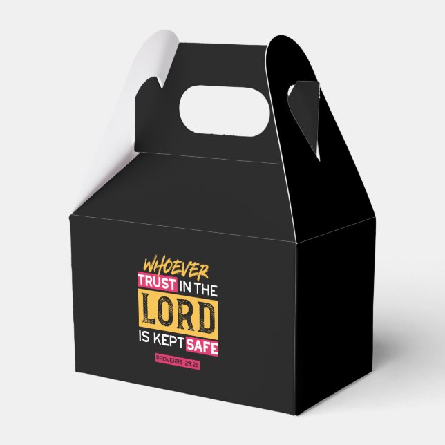 Vem som än litar på Herren är trygg Citat Presentaskar (Framsidan Sidan)